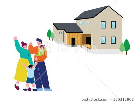 家庭建造他們的夢想之家 130312908