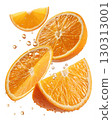 Fresh Orange Slices Isolated on White Background 130313001