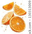 Fresh Orange Slices Isolated on White Background 130313009