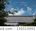 Old temple: Roof tiles of the sub-temple and the summer sky 130313091