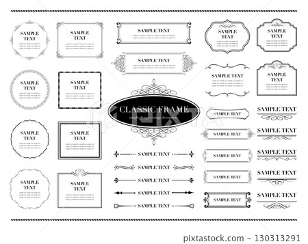 一組 12 個黑色復古框架和經典裝飾品 130313291