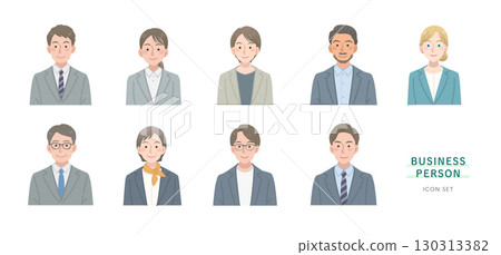 Business person illustration set Business person illustration set 130313382