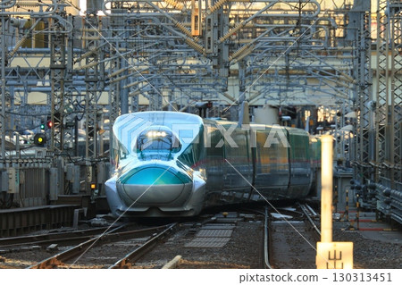 Tohoku Shinkansen Hayabusa entering Tokyo Station Tohoku Shinkansen Hayabusa entering Tokyo Station 130313451