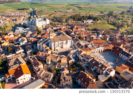 Bird's eye view of Simancas, province of Valladolid, central Spain 130313570