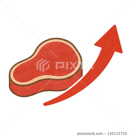 顯示肉價上漲的圖標 130313710