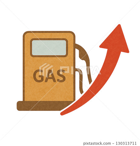 An illustration icon representing rising gasoline prices 130313711