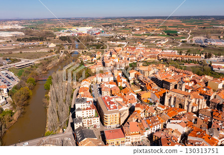 Bird's eye view of Spanish city Aranda de Duero 130313751