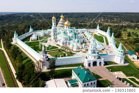 Aerial view of Voskresensky Monastery in Istra town in summer, Russia Aerial view of Voskresensky Monastery in Istra town in summer, Russia 130313805