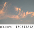 Crimson clouds flowing in the evening sky 130313812