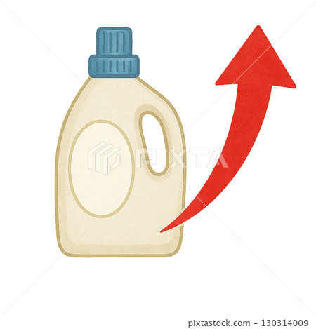Icon illustration showing rising detergent prices 130314009