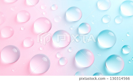 粉紅色和淺藍色的水滴 130314566