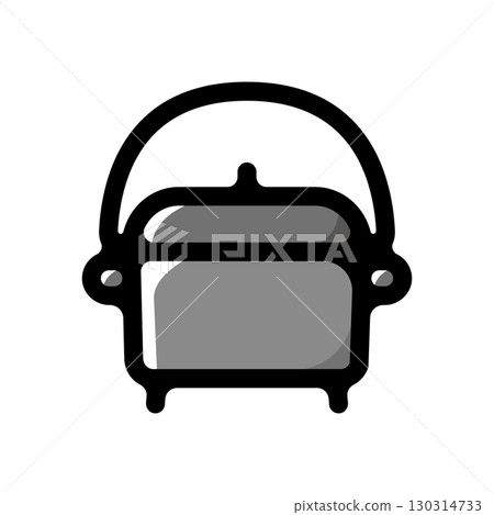 荷蘭烤箱插圖圖示（露營、工具、戶外材料） 130314733