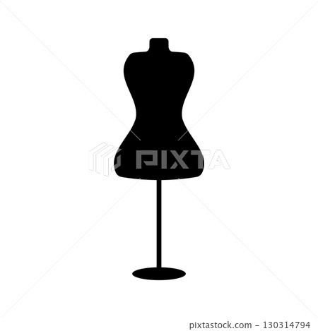Mannequin women body silhouette vector illustration. Flat icon for tailor, dress maker or fashion designer logo Mannequin women body silhouette vector illustration. Flat icon for tailor, dress maker or fashion designer logo 130314794