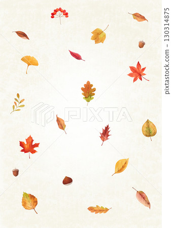 Autumn leaves watercolor background. 130314875