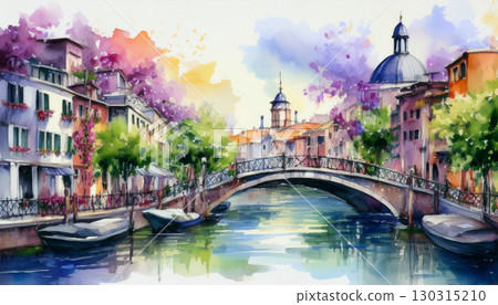 Beautiful European scenery with bridges 130315210