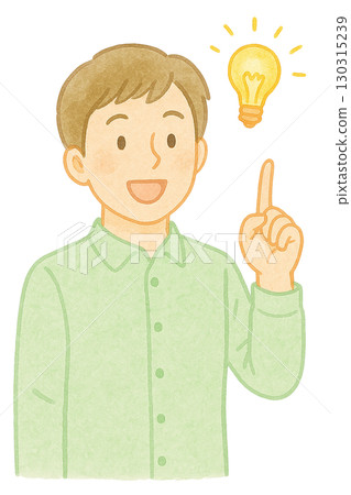 Casual illustration of a man coming up with an idea 130315239