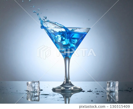 blue cocktail with ice 130315409