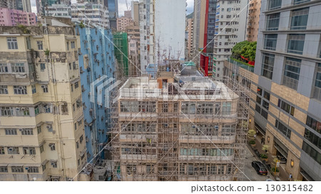 Aug 30 2025 Historic Tong Lau Buildings in Mong Kok Streets Aug 30 2025 130315482