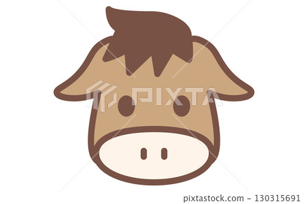 Cute horse character illustration material for the zodiac sign of the horse 130315691