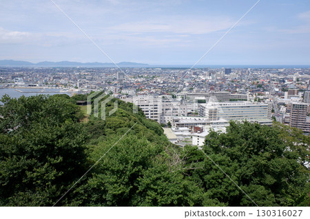 View of the Sea of Japan from the ruins of Yonago Castle, Tottori Prefecture View of the Sea of Japan from the ruins of Yonago Castle, Tottori Prefecture 130316027