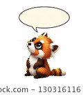 Cute red panda with speech bubble 130316116