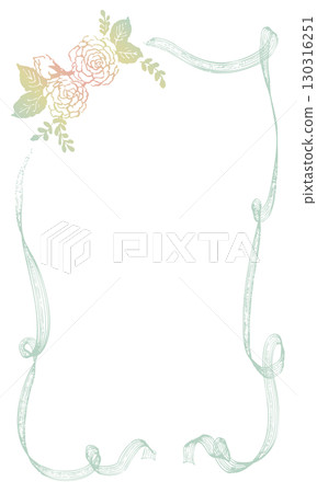 古董手寫絲帶和玫瑰花_賀卡、祝賀、留言 130316251