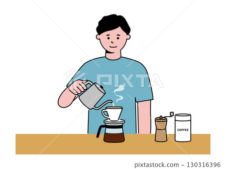 Men making coffee 130316396
