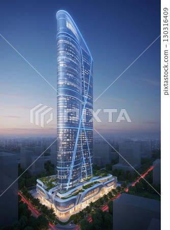 [AI生成] 未來主義高層建築 9647320 130316409