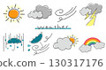 Various hand-drawn weather icons 130317176