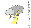 Hand drawn illustration of thunderclouds and lightning 130317179