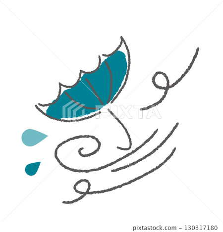 手繪插畫:被強風吹翻的雨傘 手繪插畫:被強風吹翻的雨傘 130317180