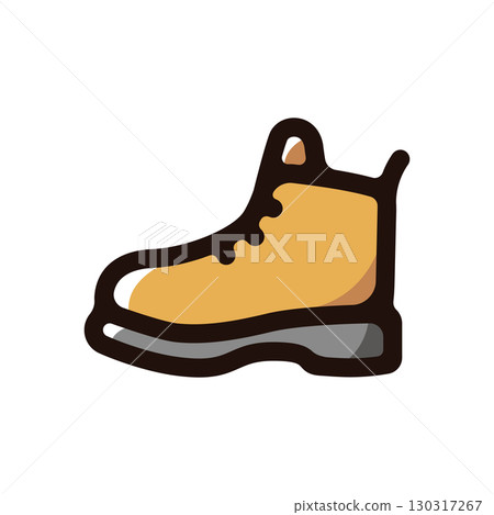Boots, hiking boots illustration icon (shoes, equipment, outdoor materials) 130317267