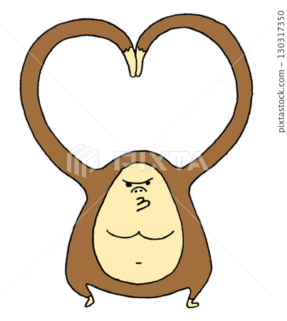 Gorilla making a heart with his arms 130317350