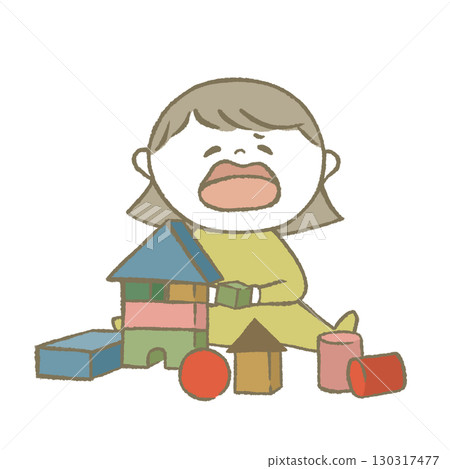 Child playing with toys yellow 130317477