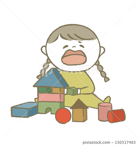Child playing with toys yellow Child playing with toys yellow 130317483
