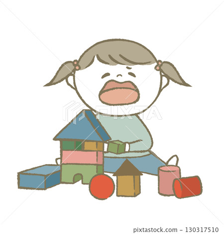 孩子玩玩具，淺藍色 130317510