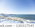 View of the Pacific Ocean from the snowy Nemuro Peninsula 130317545