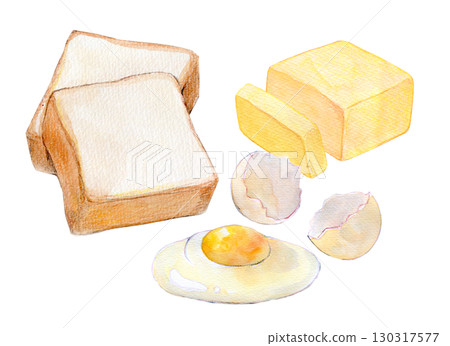 Watercolor illustration, hand-drawn illustration, rising prices, ingredients 130317577