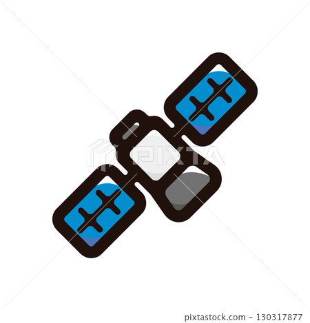 Artificial satellite illustration icon (science, technology, space material) 130317877