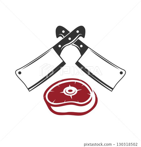 Meat logo  icon illustration 130318502