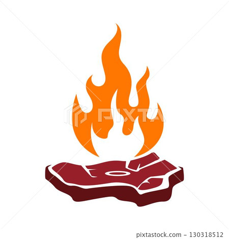 Meat logo  icon illustration 130318512