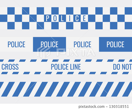 Police line and checkered seamless tape 130318551