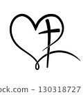 Christian cross heart symbol of faith love hope unity grace 130318727