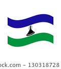 Lesotho national Wavy flag Basotho hat, peace and prosperity color 130318728