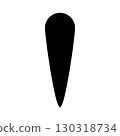Black apostrophe silhouette, minimal punctuation mark on white background isolated 130318734