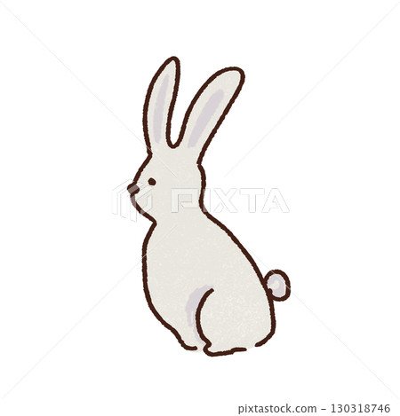 Illustration of a rabbit looking sideways 130318746