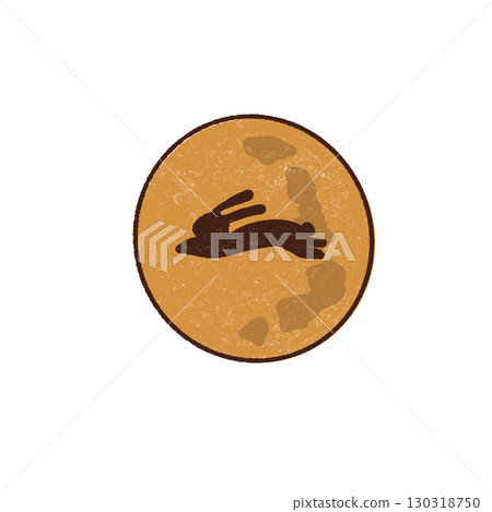 Rabbit silhouette reflected in the moon Rabbit silhouette reflected in the moon 130318750