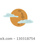 Illustration of a cloudy moon 130318754