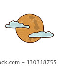 Illustration of a cloudy moon 130318755