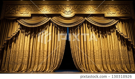 curtain on stage curtain on stage 130318926